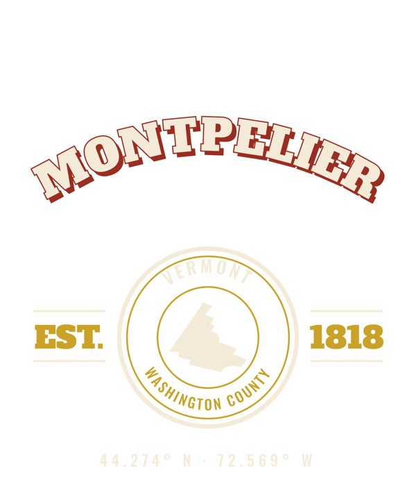 Montpelier Est. Tee artwork detail