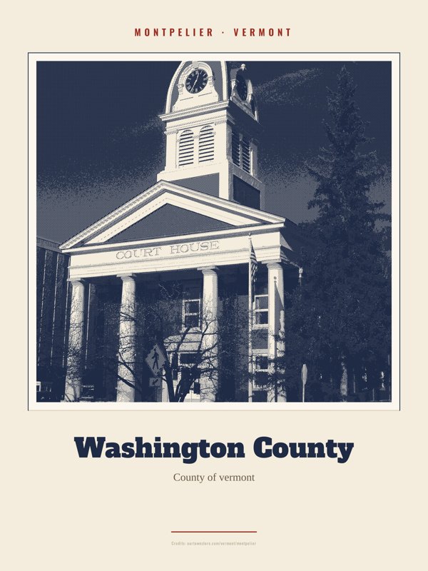 Montpelier Washington County Landmark Print artwork detail