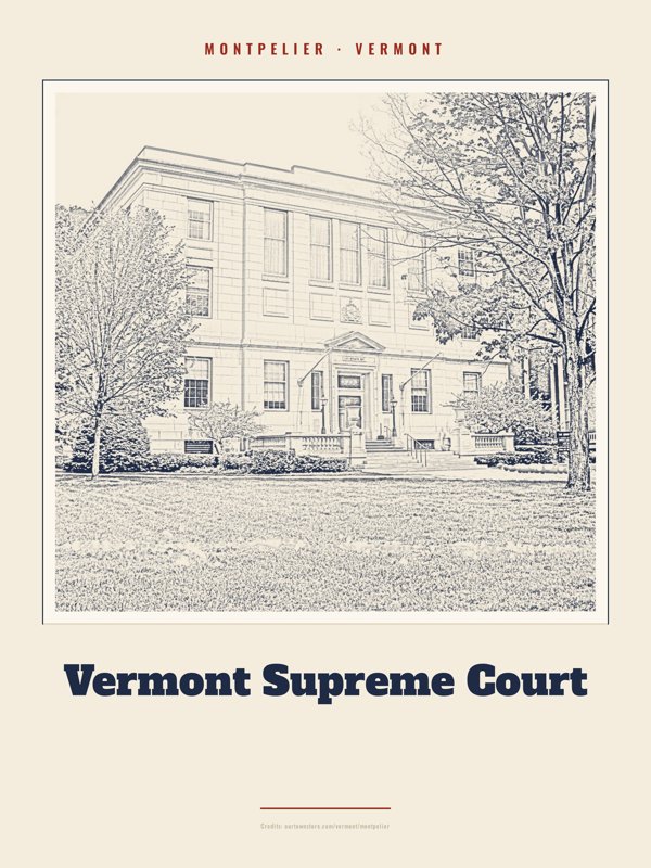 Montpelier Vermont Supreme Court Landmark Print artwork detail