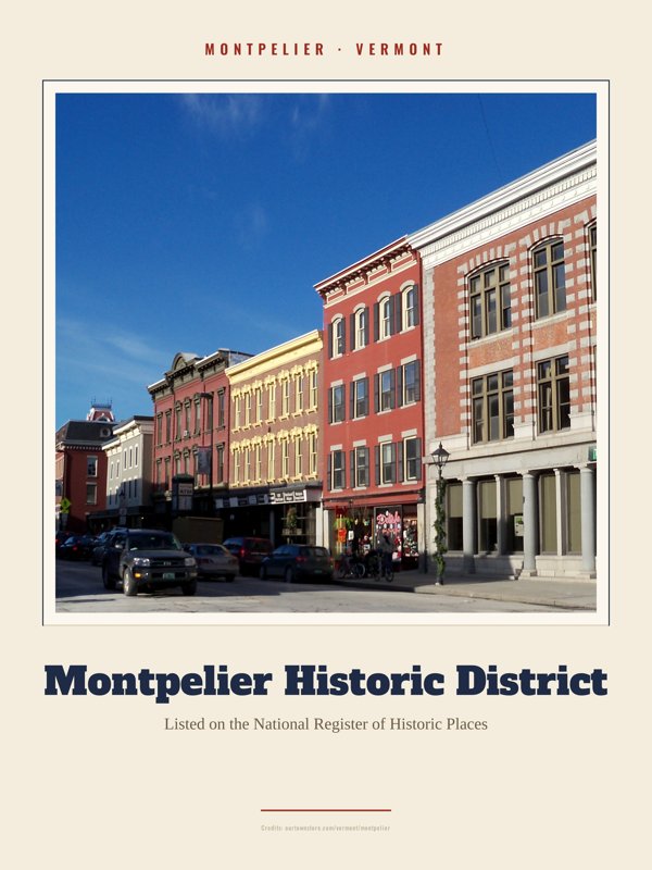 Montpelier Montpelier Historic District Landmark Print artwork detail