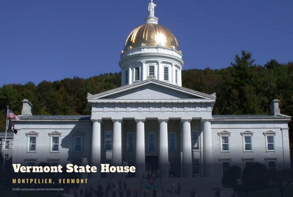 Montpelier Vermont State House Postcard artwork detail
