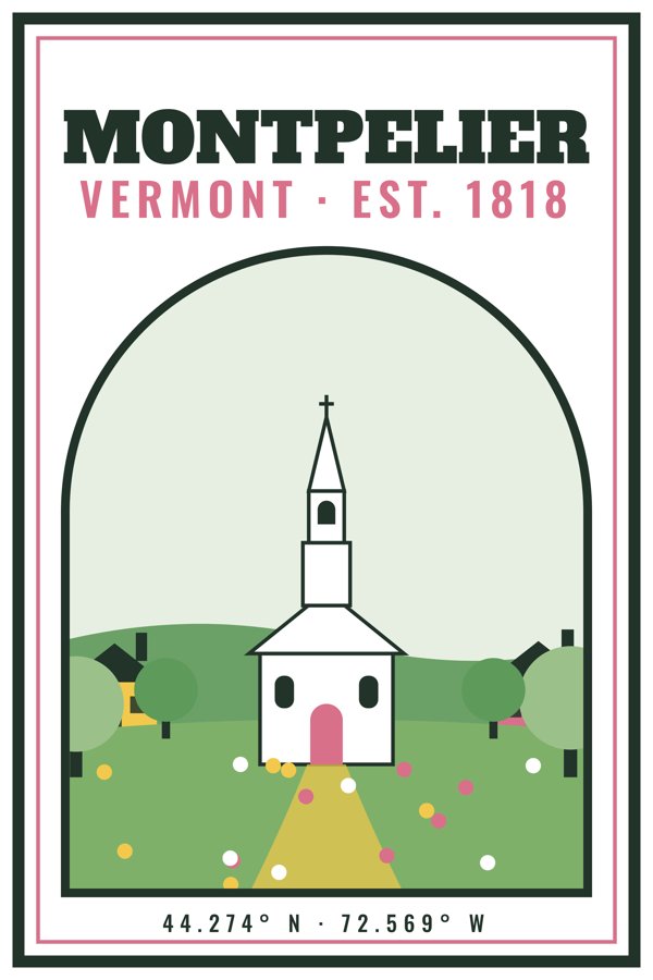Montpelier Garden Flag artwork detail