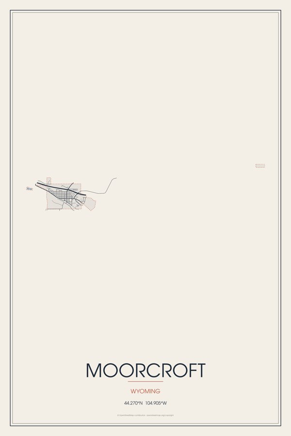 Moorcroft Street Map Poster · Linen artwork detail