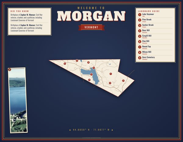 Morgan Map Placemat artwork detail