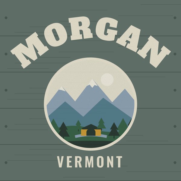 Morgan Hometown Wood Sign artwork detail