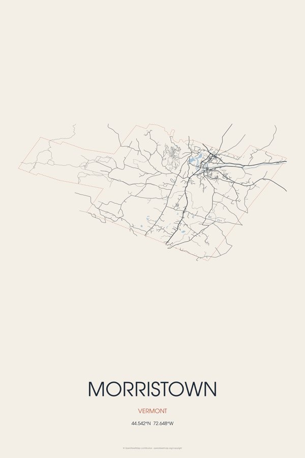Morristown Street Map Poster · Linen artwork detail
