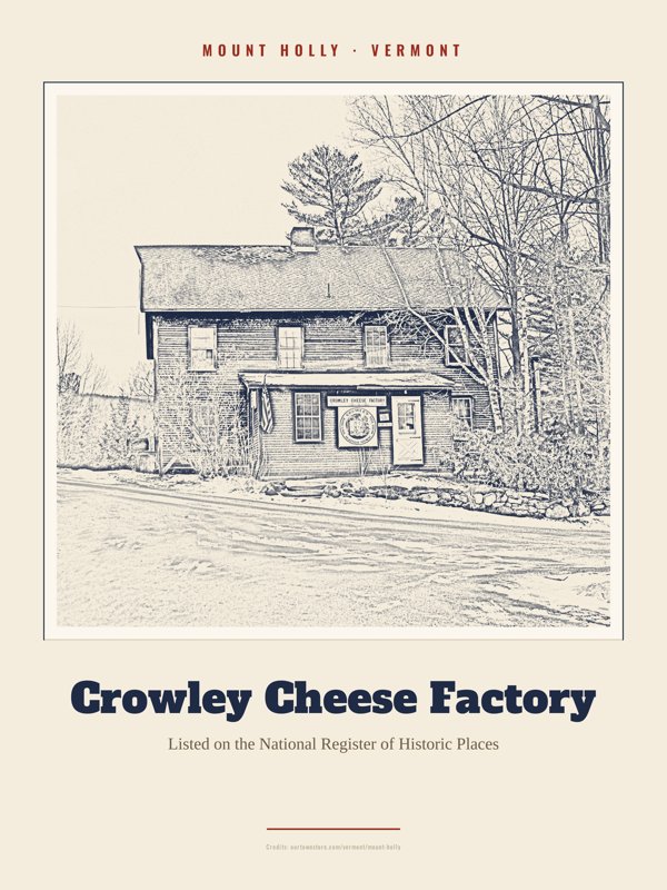 Mount Holly Crowley Cheese Factory Landmark Print artwork detail