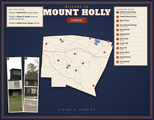 Mount Holly Map Placemat artwork detail