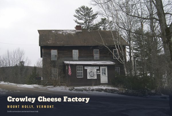 Mount Holly Crowley Cheese Factory Postcard artwork detail