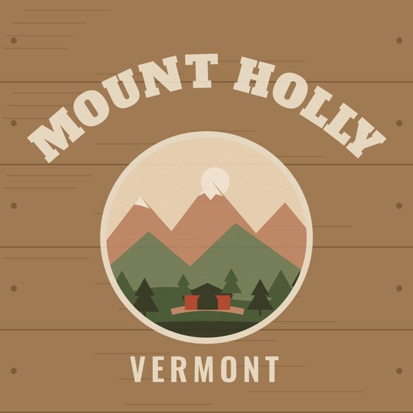 Mount Holly Hometown Wood Sign artwork detail