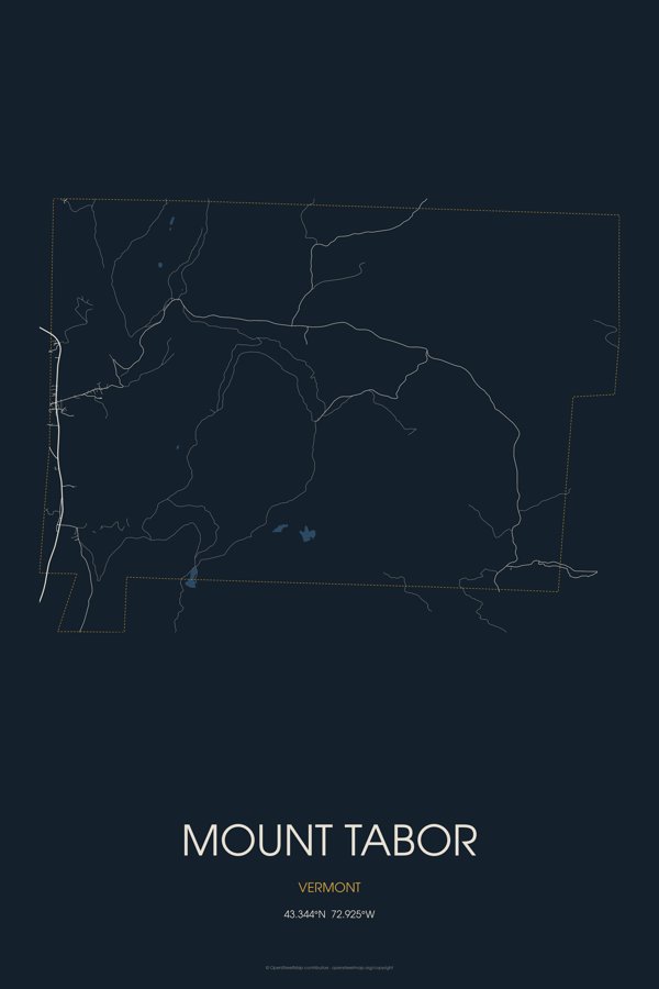 Mount Tabor Map Throw Pillow artwork detail