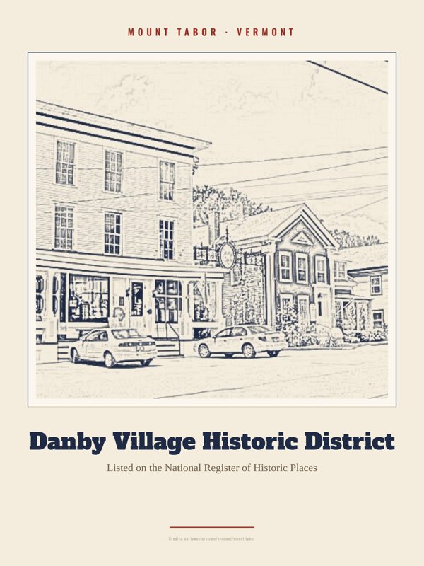 Mount Tabor Danby Village Historic District Landmark Print artwork detail