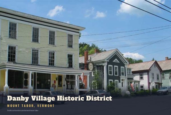 Mount Tabor Danby Village Historic District Postcard artwork detail
