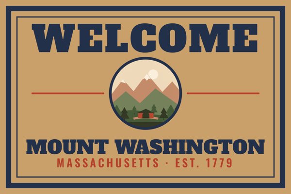 Mount Washington Welcome Doormat artwork detail