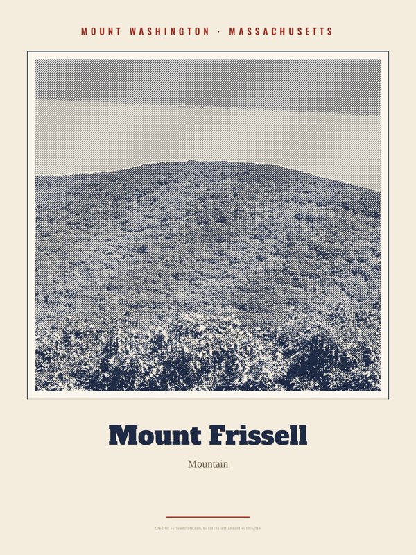 Mount Washington Mount Frissell Landmark Print artwork detail