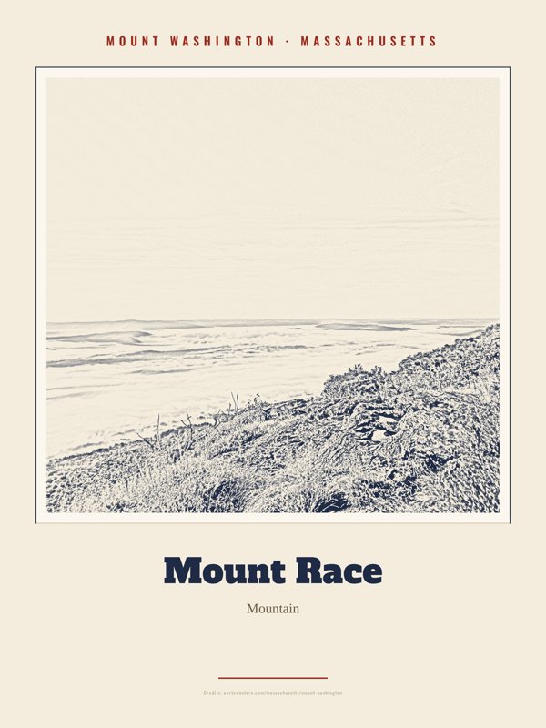 Mount Washington Mount Race Landmark Print artwork detail