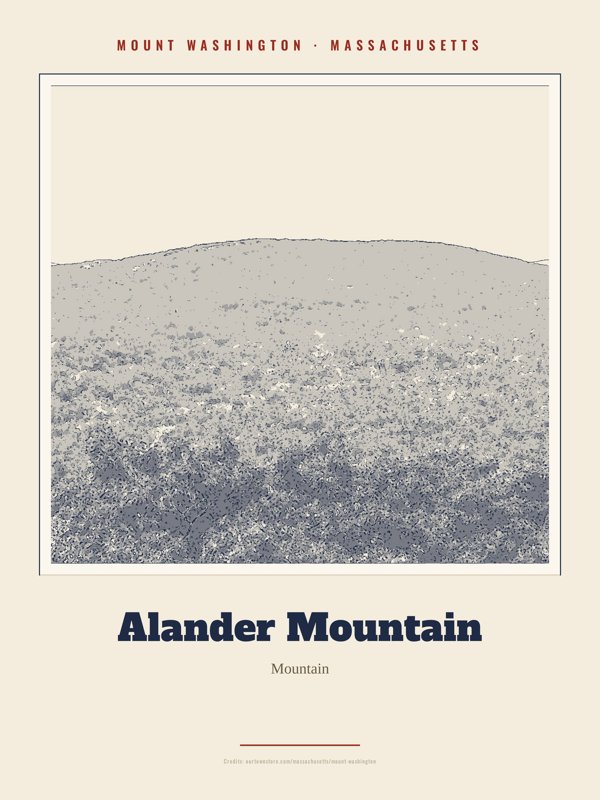 Mount Washington Alander Mountain Landmark Print artwork detail
