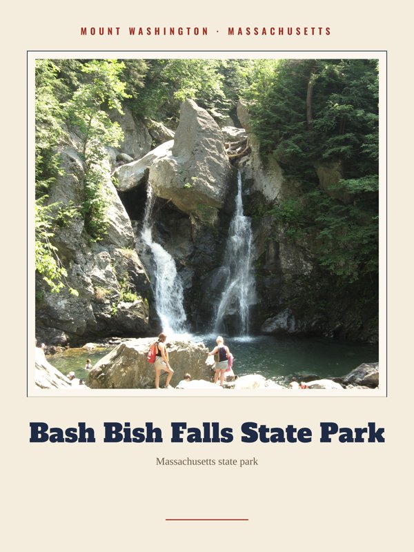 Mount Washington Bash Bish Falls State Park Landmark Print artwork detail