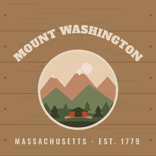 Mount Washington Hometown Wood Sign artwork detail