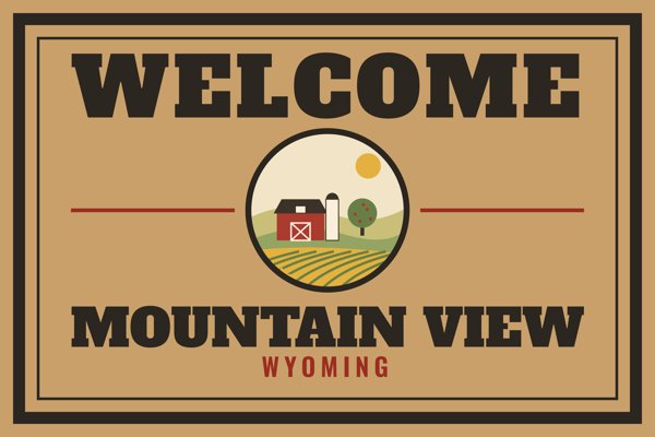 Mountain View Welcome Doormat artwork detail