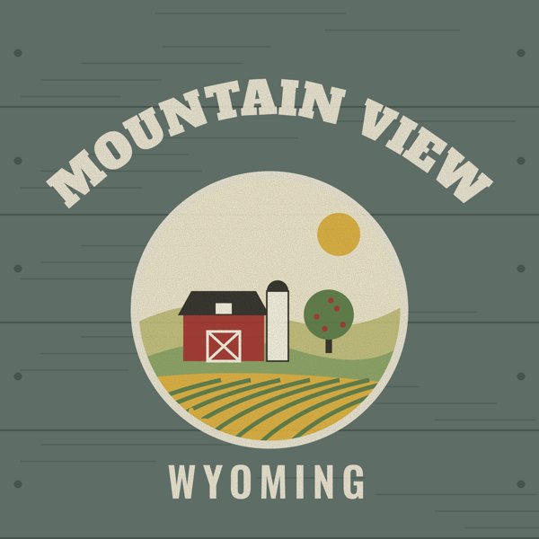 Mountain View Hometown Wood Sign artwork detail
