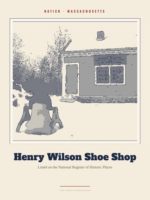 Natick Henry Wilson Shoe Shop Landmark Print artwork detail