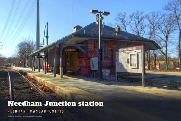 Needham Needham Junction station Postcard artwork detail