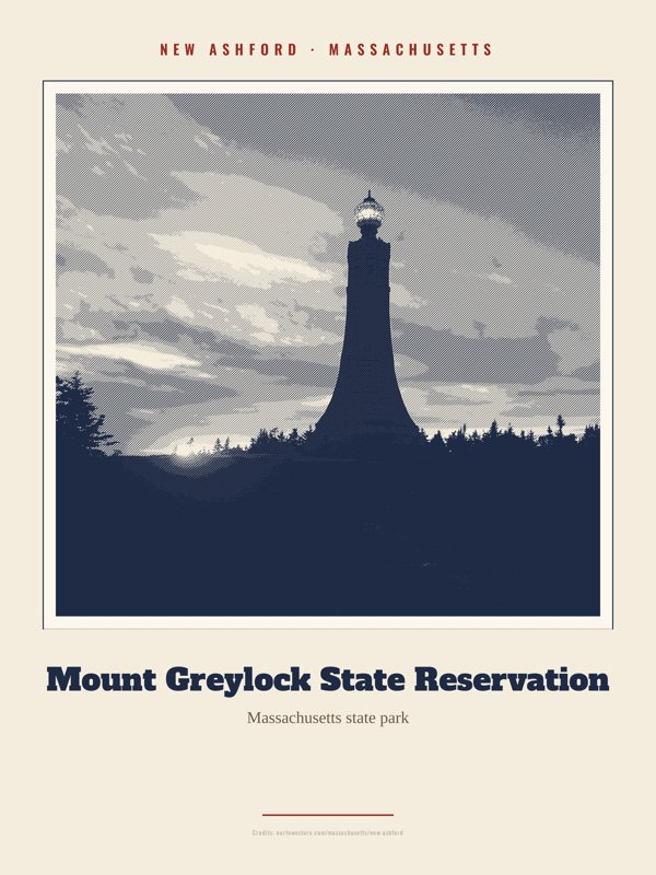 New Ashford Mount Greylock State Reservation Landmark Print artwork detail