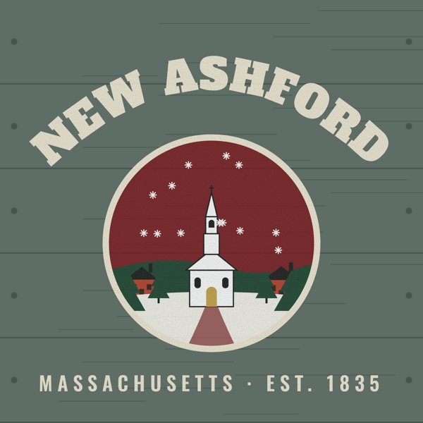 New Ashford Hometown Wood Sign artwork detail