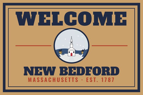 New Bedford Welcome Doormat artwork detail