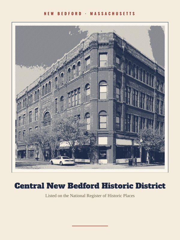 New Bedford Central New Bedford Historic District Landmark Print artwork detail