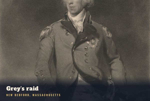 New Bedford Grey's raid Postcard artwork detail