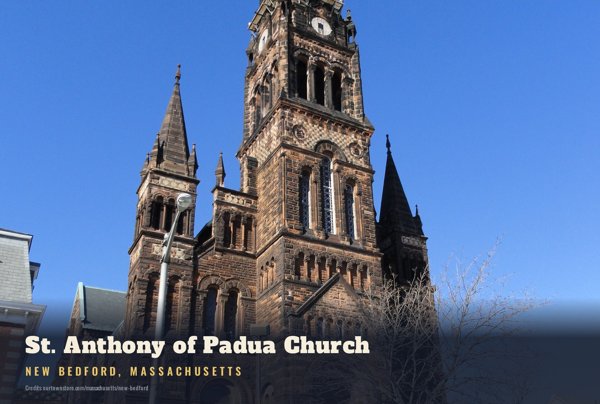 New Bedford St. Anthony of Padua Church Postcard artwork detail