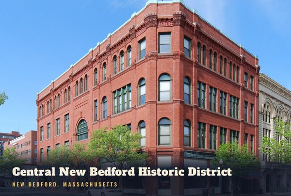 New Bedford Central New Bedford Historic District Postcard artwork detail