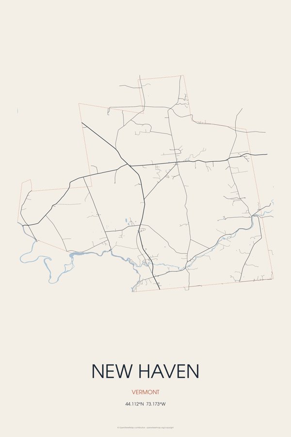 New Haven Street Map Poster · Linen artwork detail