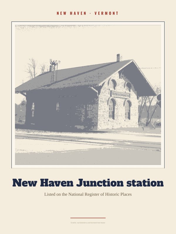 New Haven New Haven Junction station Landmark Print artwork detail