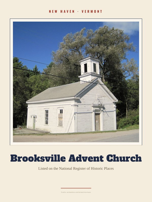 New Haven Brooksville Advent Church Landmark Print artwork detail