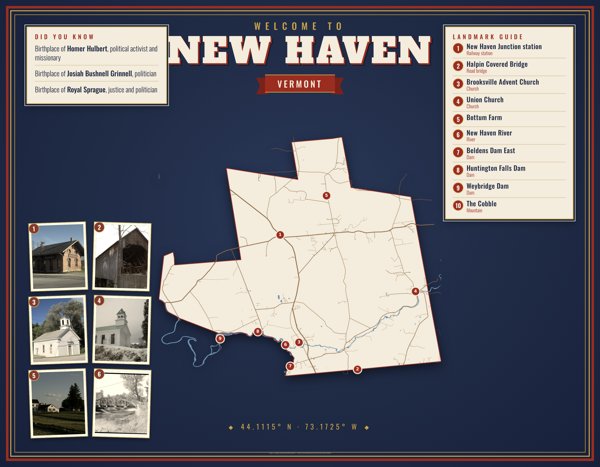 New Haven Map Placemat artwork detail