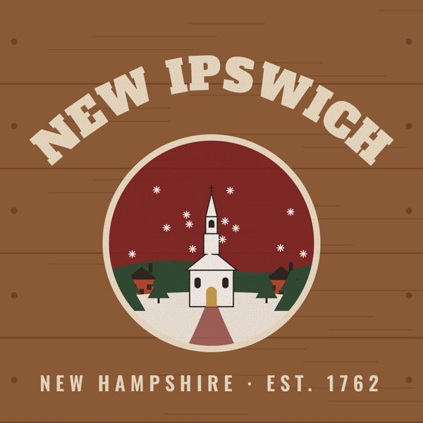 New Ipswich Hometown Wood Sign artwork detail