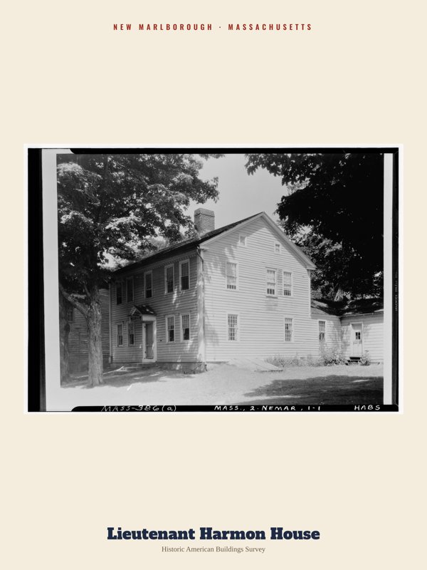 New Marlborough Lieutenant Harmon House Archive Print artwork detail