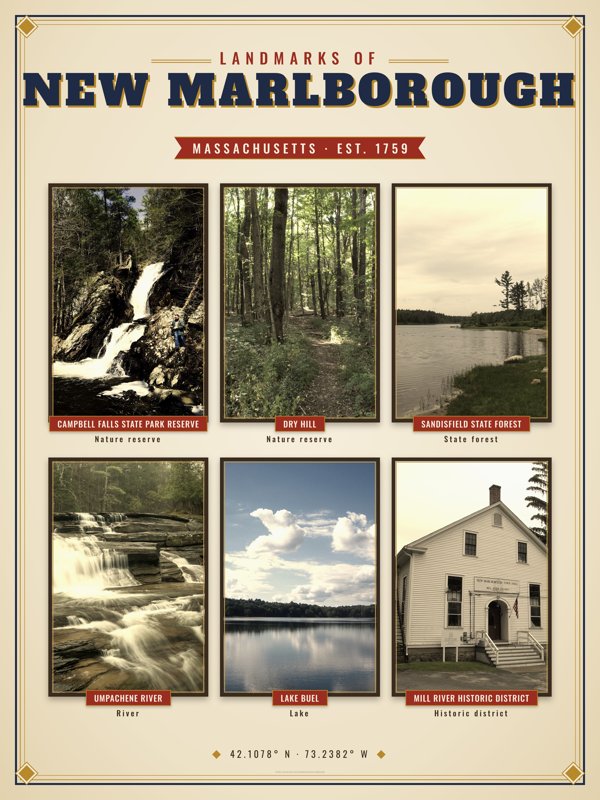 New Marlborough Landmarks Photo Poster artwork detail