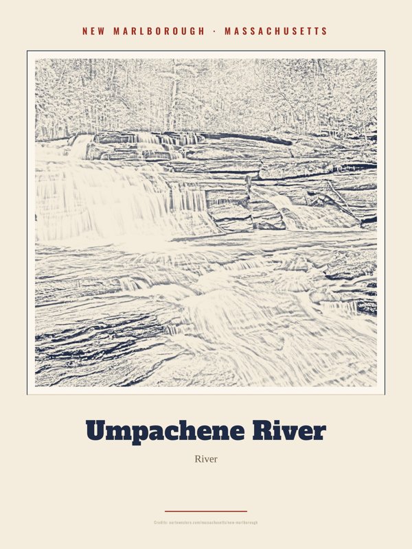 New Marlborough Umpachene River Landmark Print artwork detail