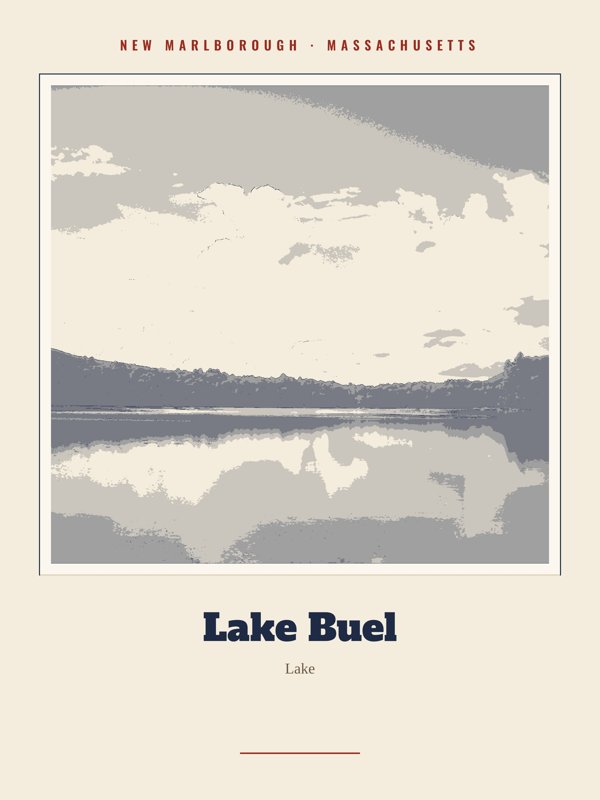 New Marlborough Lake Buel Landmark Print artwork detail