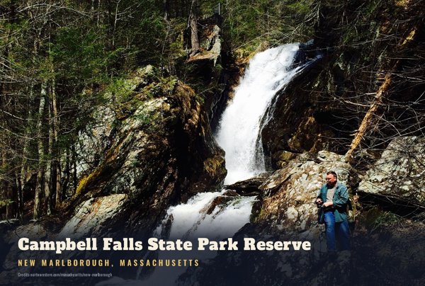 New Marlborough Campbell Falls State Park Reserve Postcard artwork detail