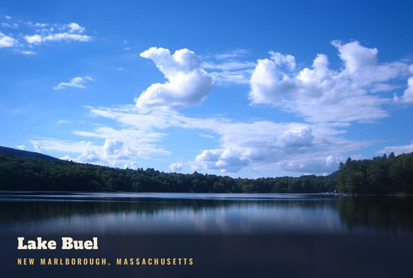 New Marlborough Lake Buel Postcard artwork detail