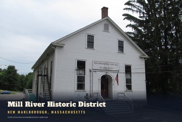 New Marlborough Mill River Historic District Postcard artwork detail