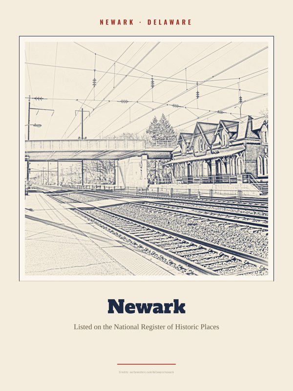 Newark Newark Landmark Print artwork detail