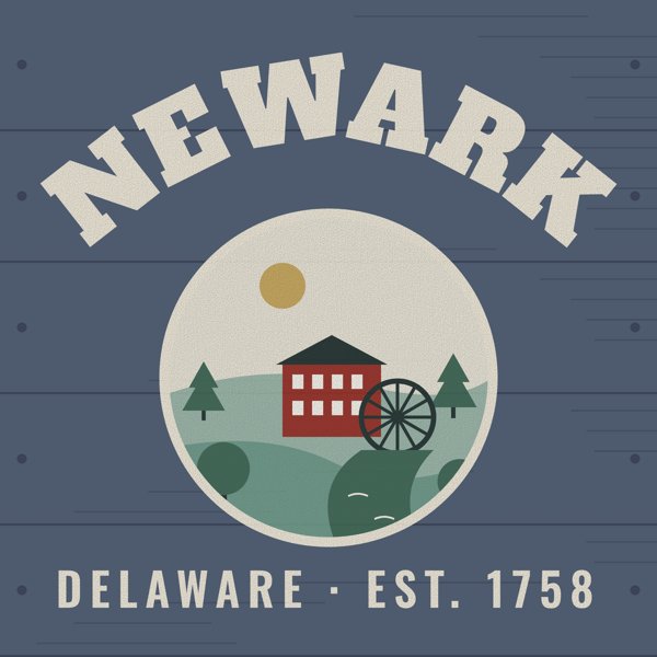 Newark Hometown Wood Sign artwork detail