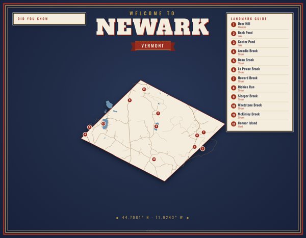 Newark Map Placemat artwork detail