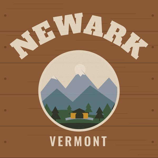 Newark Hometown Wood Sign artwork detail
